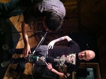 Chris Vatier and Aaron prepping the microphones for the acoustic guitar sessions...
