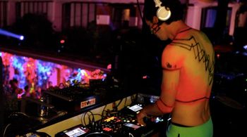 DJing at the International Body painting festival main party
