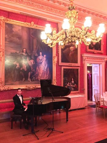 Playing piano at a stately home
