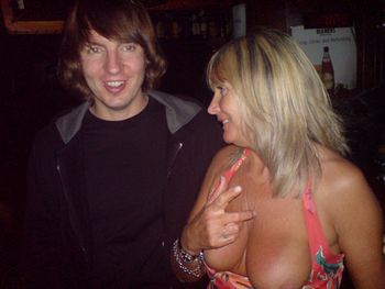 Hahaha poor Lee, we made a joke telling him on his first day with the band that he had to grab this lady's boobie to get the job in the band, he couldn't even look at "it", so funny !
