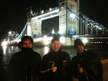 with the lads after our show, it was bloody freezing that night in london...
