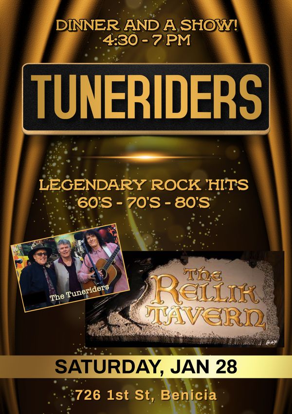 This a chance to get out on the town, downtown Benicia, to be exact! Come and have dinner and show at the RELLIK with The TUNERIDERS Saturday, January 28! Polished 3-part harmonies and inspiring telecaster solos from Ken Cooper will carry you away, down memory lane! Bring friends and have a pre-made party/exercise session (you won't stay in your seats long)! See the POSTER for details...

(Right) Michael Gay will join the TUNERIDERS on Saturday, Feb. 25 @ WiseGirl - PH. Phenomenal drummer. He will sail the Tuna' Boys right out into the audience! A dinner and a show. Sounds like a fun night out!