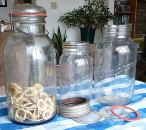 Photo of wire sealing and gem glass jars