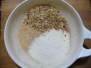 Nanaimo Bar - dry ingredients for bottom layer