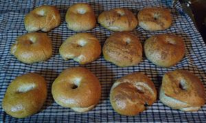 Adventures with sourdough - finished sourdough wholewheat bagels