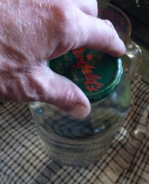 Canning water - Finger tight one piece lid on odd shaped jar