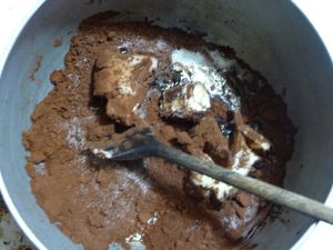 Nanaimo Bar - melt wet ingredients together