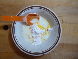 Nanaimo Bar - mixing Bird's custard powder
