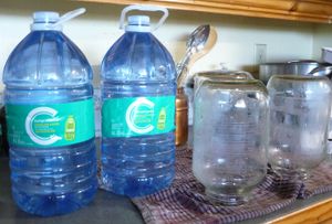Canning water - Bottled water and odd shaped glass jars