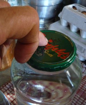Canning water - checking seal on odd shaped glass jar