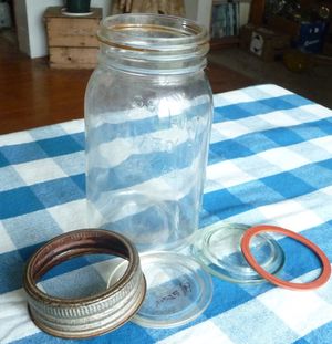 Photo of reusable glass jar and reusable canning lid - Gem jar