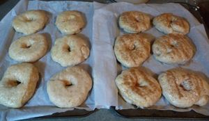 Adventures with sourdough - toppings on the sourdough wholewheat bagels