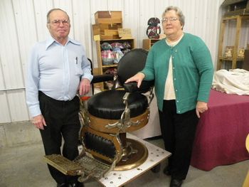 Gordon & Marg Reed - Gord helped restore this barber chair
