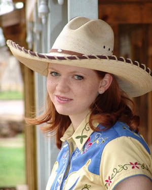 Ashley Gilbreath, Folks 'round here caller her "Texas Red," and I do mean RED... ya better watch out fer this sweet singin' gal... she's a quick study!
