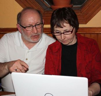 Gary, Liz & Computer Calculating The Winner
