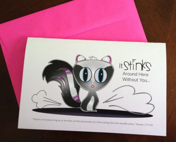 Skunk "Miss You" Card
