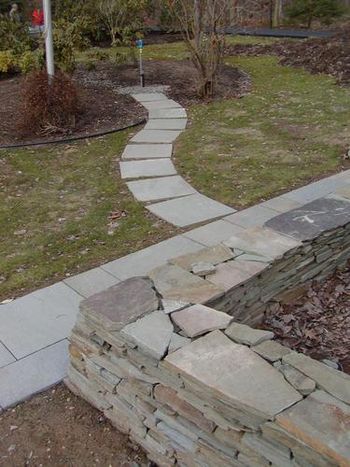 Dry set stone wall and Walkway- Quakertown
