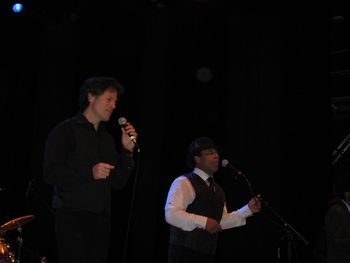 Singing at Mantes La Jolie, France with Lionel Young
