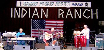 Dr Tim Hart, Joe Macey and the legend Scott "The bongo man Newcomb" play the main stage at Indian Ranch
