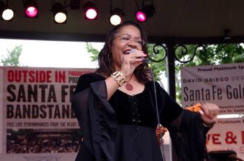 Tracey Whitney in concert at the Santa Fe Bandstand, July 15, 2015
