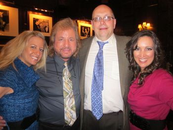 With music producer, Gary Rafanelli, William Morris agent and friend, Lesley Green at the Friar's Club in NYC.
