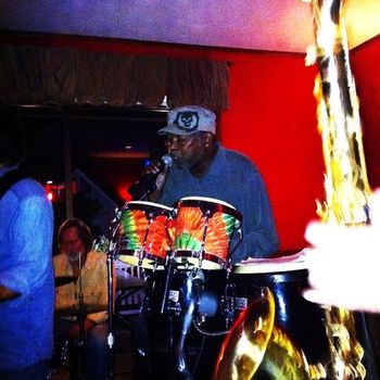 Bryant Edwards, congas, vox, All American Grill, Dennis MA 12-22-11 Photo by Andy Diggs
