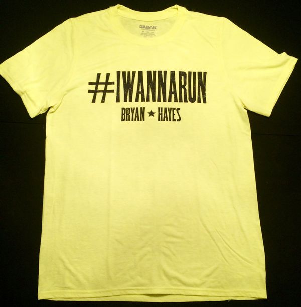 NEW Optic Yellow #IWannaRun Short Sleeve T