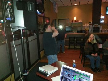 Karaoke at King Pin Bar and Lounge.
