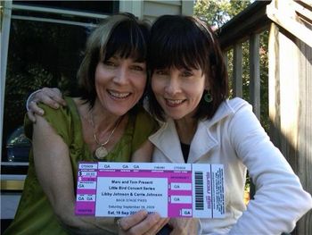 The First Little Bird House Concert and a ticket!! Tom and Marc - you rock, that's me and Libby!
