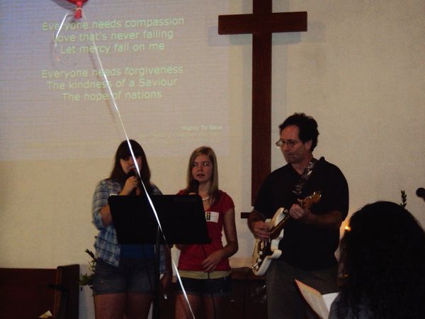 Leading worship with the girls from church about 6 years ago