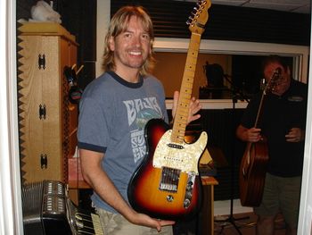 Wendell Cox with Telecaster he uses on stage w/Travis Tritt.
