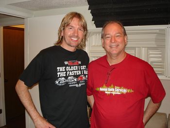 Travis Tritt lead guitarist Wendell Cox in studio with producer David Leonard
