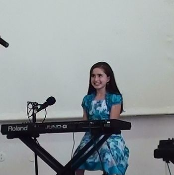 Gillian playing the Roland at the 2012 Family Talent Show
