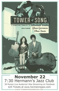 Tower of Song: a creative tribute to Leonard Cohen at Hermann's Jazz Club (featuring Glenna Garramone and Oliver Swain)