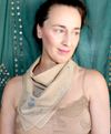 Hand Dyed and Stenciled Bandana-Light Natural Brown