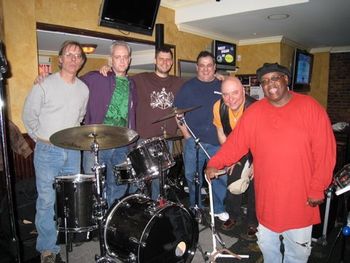 The Hip Pocket Band 2009 L-R Joel Smith, Paul Connors, Mike Severino, Ken Eichler, Eddie Denise, Kevin "Dr. C" Crutchfield (RIP).

