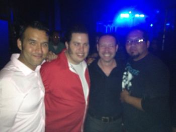 Daniel, Eddie, and Juan with Morrissey drummer Spencer Cobrin at the 2013 Morrissey Convention.
