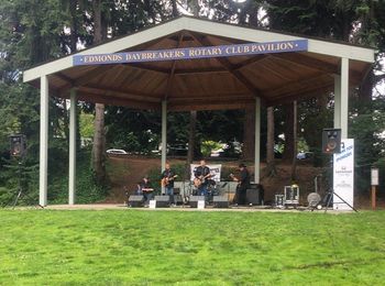 Was it something we said? Nope, just soundcheck at the Edmonds Summer Concert Series, 2015.
