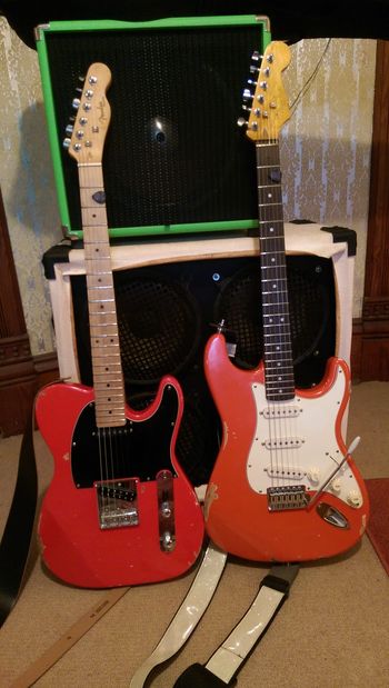 Custom Tele and Strat built by Rick Squires
