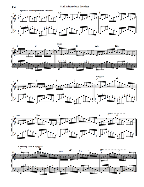 Matt Riley Pachelbel's Canon Piano Hand Independence Exercises