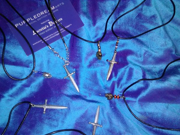 Purple Dream Arts Skull & Dagger Necklaces 