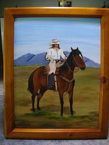 Inspired by The Cowgirl Rides Away, painting by Joan Dornbusch, Nth Qld
