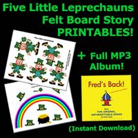 Five Little Leprechauns PRINTABLE Felt Board Story with 13-song Fred's Back! MP3 Album by Peter Apel
