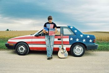 I like photographing people, too. This is Nate, a former guitar student who came to me when he was 23 and drove up in his patriotic car. He and the car were too unique, so I just had to work with him.
