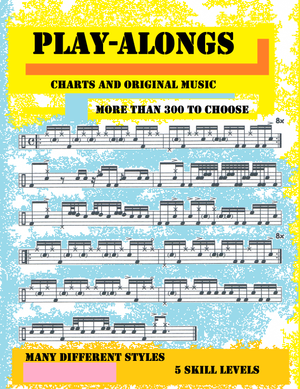 Original charts and audio tracks with and without drums. Play-along to 320 tunes covering many genres of music and skill levels from beginner to advanced.