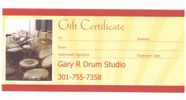 Four Drum Lessons Gift Certificate