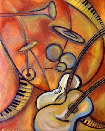 "Music" 16" x 20'' Acrylic on canvas Sold
