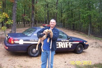 Praise leaving with Bob, her handler with the DuPage Cty Sheriff's Dept! 10/5/12
