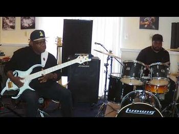 Me and drummer Anthony Taylor during video shoot
