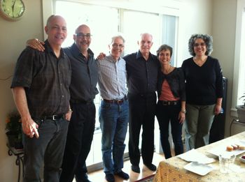 With a bunch of classical guitarists: Jeff Ashton, Gregory Newton, Peter Zisa, David Grimes (me), and Maria Olaya.
